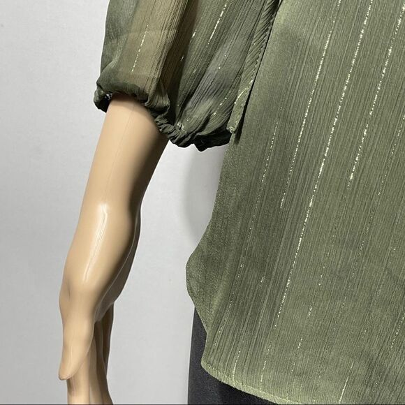 Cato  Navy Green See Through Blouse - Picture 4 of 10